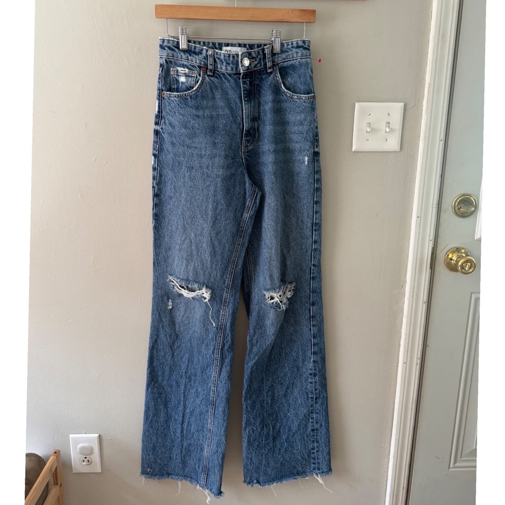 zara sz. 4 high-rise wide leg jeans